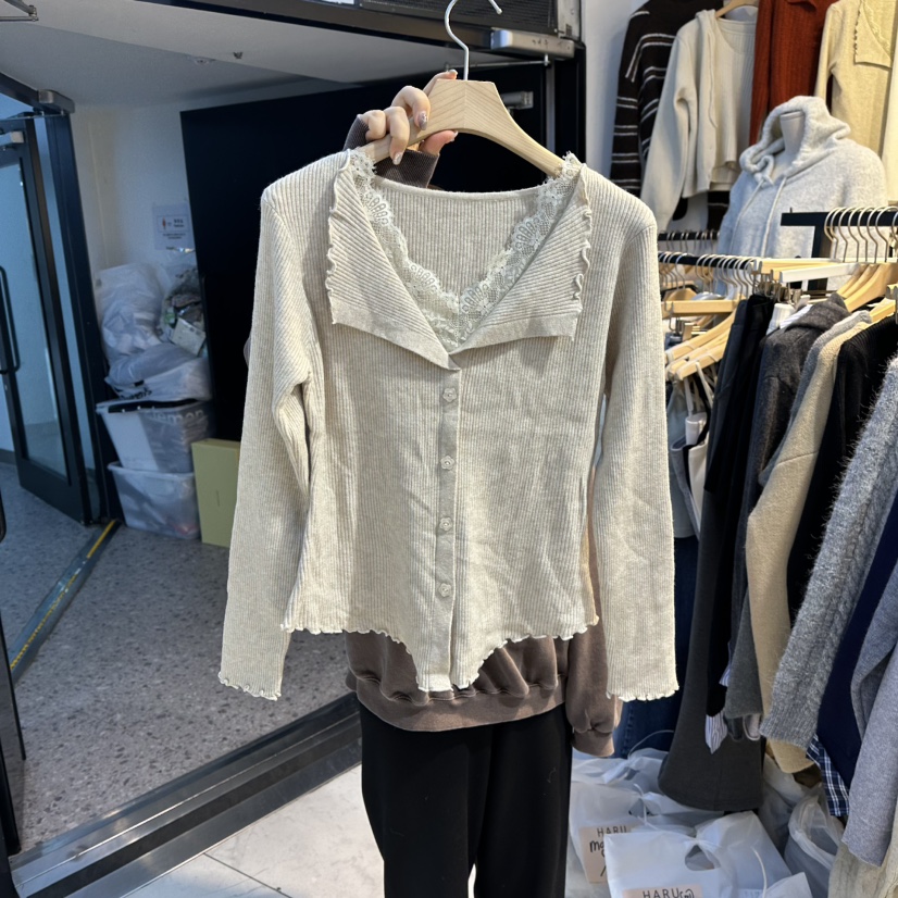 HARU東大門㊣代購女裝新品人氣時尚休閑推薦25秋冬職業針織衫HARU-Q針織衫圖色1杏色