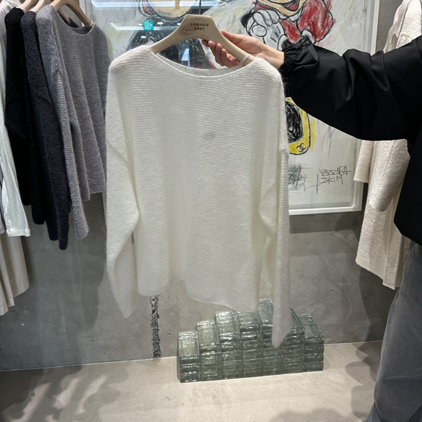 LAMAGIEPIE東大門㊣直郵女士新款真品職業25秋冬熱賣針織衫LAMAGIE GREY針織衫