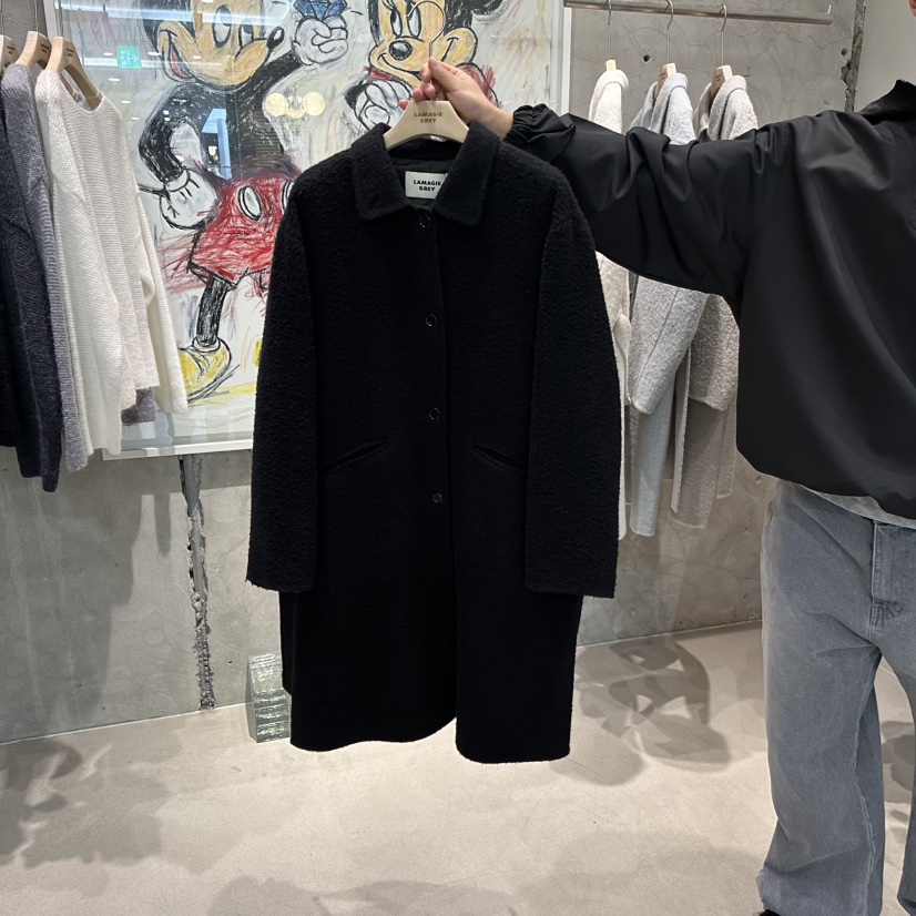 LAMAGIEPIE韓國直郵㊣女士新品職業熱賣真品長款風衣含腰帶LAMAGIE GREY長款風衣圖色4