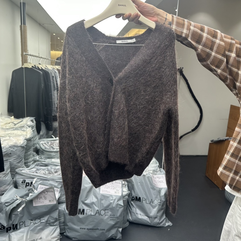 BANUL韓國代購㊣女裝新品人氣25秋冬休閑真品熱賣針織衫開衫BANUL針織衫圖色3