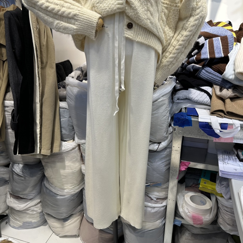 HARU東大門㊣直郵女裝新款時尚熱賣休閑25秋冬休閑褲針織褲HARU-Q休閑褲圖色1白色