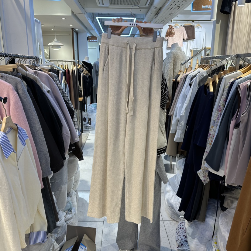 HARU東大門㊣直郵女裝新款時尚熱賣休閑25秋冬休閑褲針織褲HARU-Q休閑褲圖色2米色