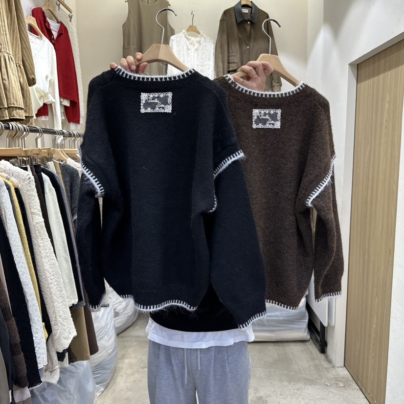 HOLYBANANA東大門㊣直郵女士新品推薦時尚人氣針織衫假兩件groovy.H/HOLYBANANA針織衫