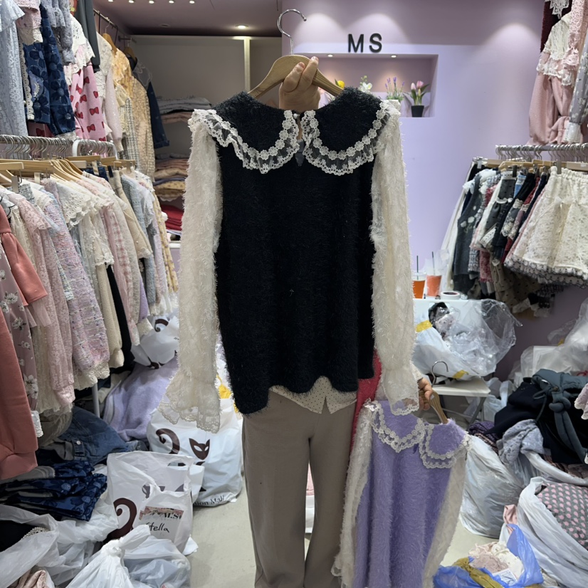 MS東大門㊣直郵女士新品人氣熱賣時尚真品休閑25秋冬襯衫蕾絲衫MS襯衫/蕾絲衫