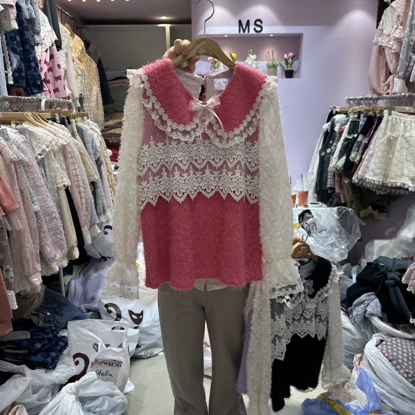 MS東大門㊣直郵女士新品人氣熱賣時尚真品休閑25秋冬襯衫蕾絲衫MS襯衫/蕾絲衫圖色2