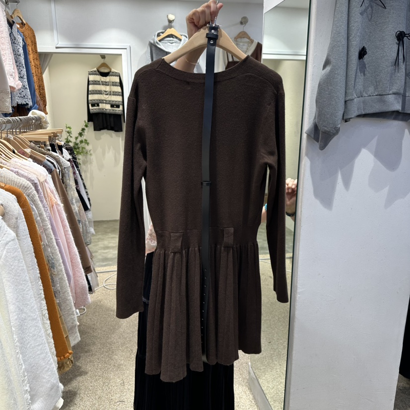 BELITA東大門㊣直郵女裝新款休閑熱賣職業25秋冬連衣裙不含腰帶BELITA連衣裙