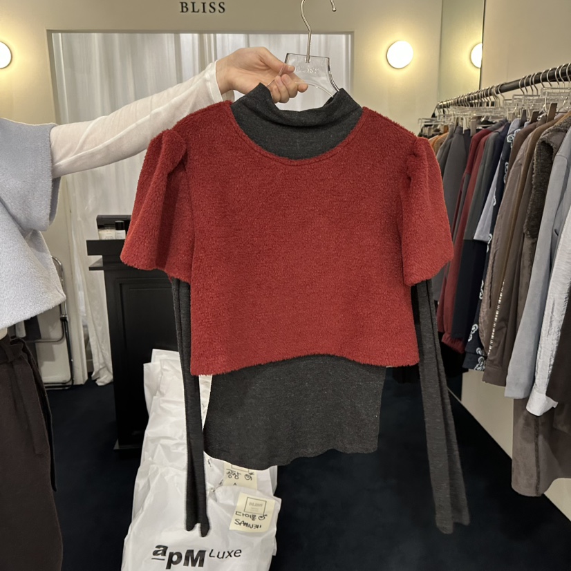 BLISS韓國直郵㊣女士新款人氣休閑職業熱賣推薦針織衫不含內搭BLISS針織衫圖色2