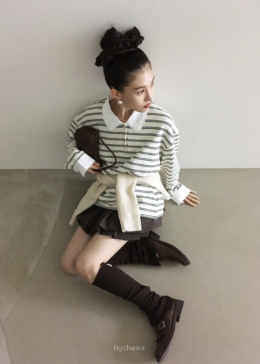 BY CHAPTER韓國代購㊣女裝新品熱賣真品時尚職業人氣長袖T恤BY Chapter長袖T恤