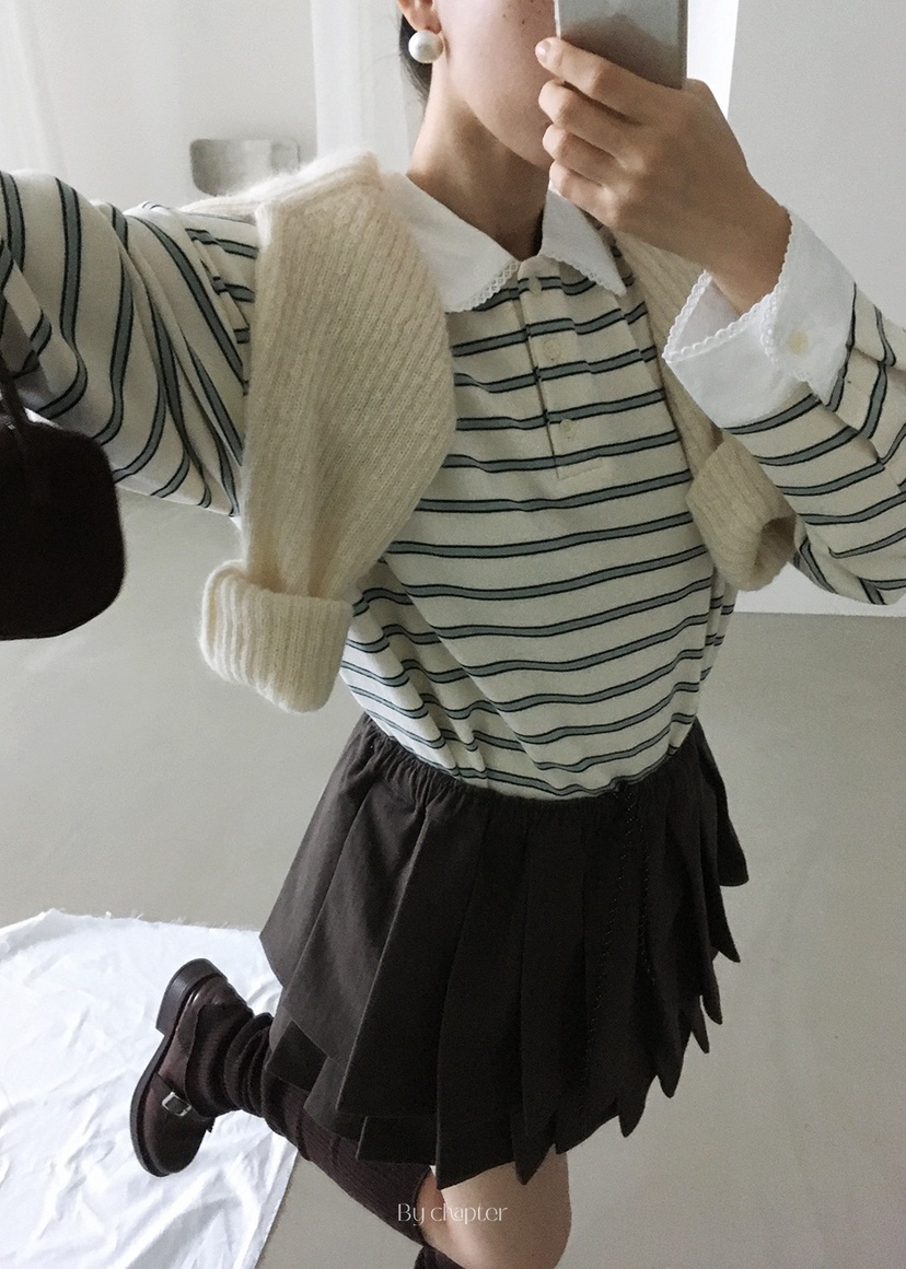 BY CHAPTER韓國代購㊣女裝新品熱賣真品時尚職業人氣長袖T恤BY Chapter長袖T恤