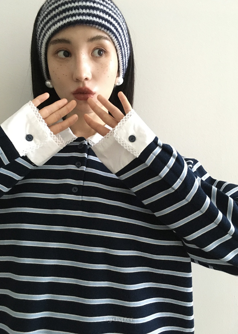 BY CHAPTER韓國代購㊣女裝新品熱賣真品時尚職業人氣長袖T恤BY Chapter長袖T恤