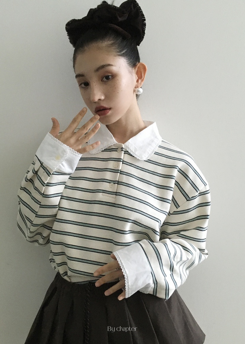 BY CHAPTER韓國代購㊣女裝新品熱賣真品時尚職業人氣長袖T恤BY Chapter長袖T恤圖色1