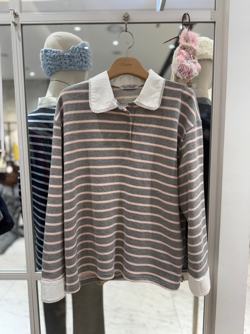 BY CHAPTER韓國代購㊣女裝新品熱賣真品時尚職業人氣長袖T恤BY Chapter長袖T恤圖色2