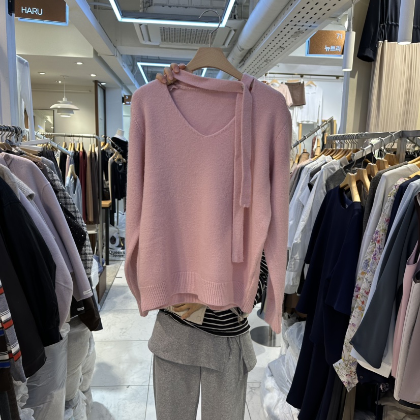 HARU韓國直郵㊣女裝新品25秋冬真品時尚熱賣推薦毛衣含脖帶HARU-Q毛衣圖色2