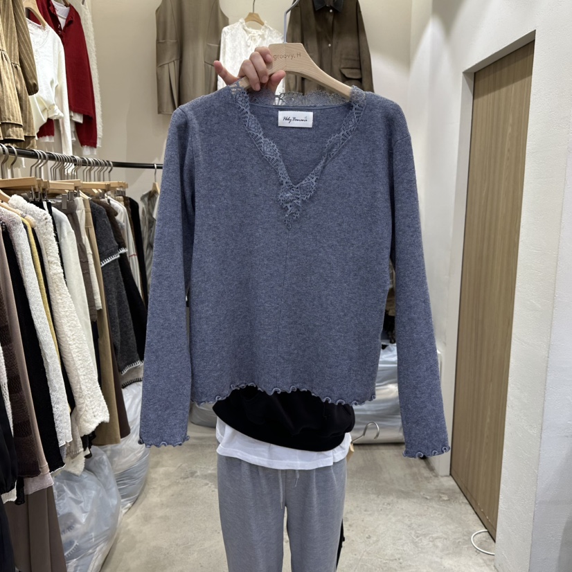 HOLYBANANA韓國直郵㊣女裝新款熱賣休閑真品時尚25秋冬針織衫groovy.H/HOLYBANANA針織衫圖色2