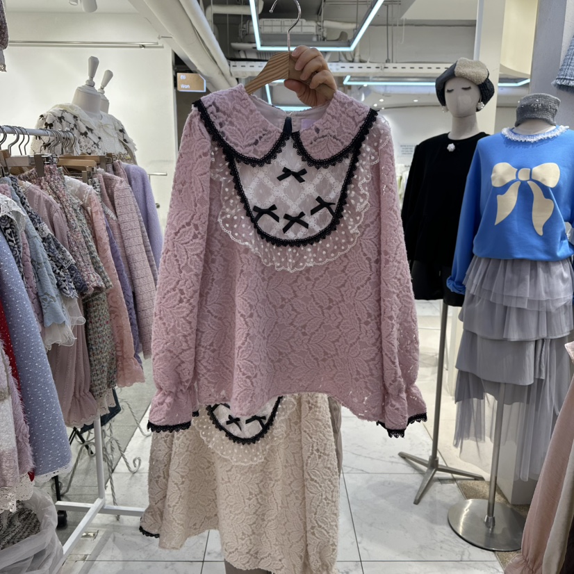 MS韓國代購㊣女士新品休閑熱賣推薦真品時尚職業襯衫蕾絲衫MS襯衫/蕾絲衫圖色1