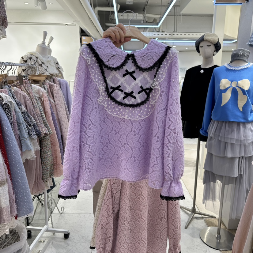 MS韓國代購㊣女士新品休閑熱賣推薦真品時尚職業襯衫蕾絲衫MS襯衫/蕾絲衫圖色3