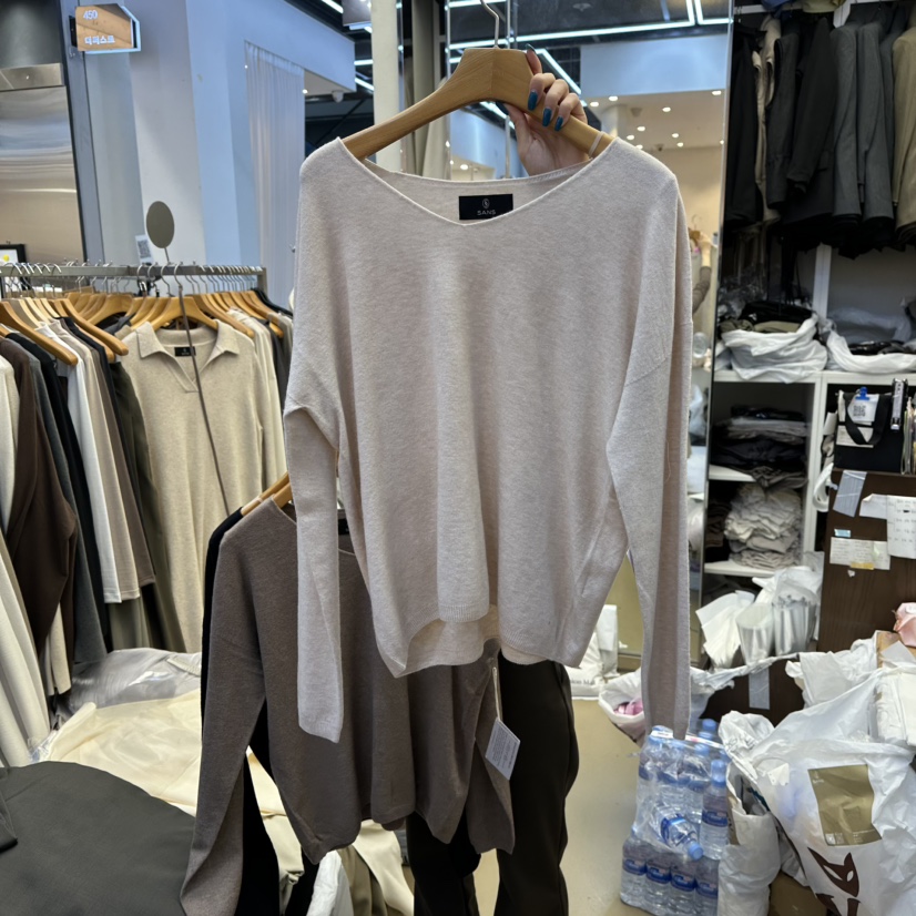 SANS韓國代購㊣女裝新款休閑職業真品25秋冬熱賣推薦針織衫SANS針織衫圖色2