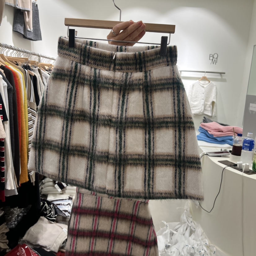 BY BOMI韓國直郵㊣女士新品人氣熱賣推薦時尚職業短裙格紋BY BOMI短裙