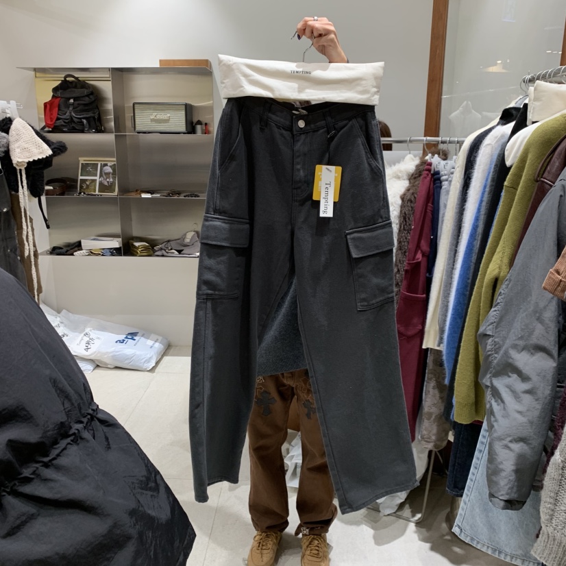 TEMPTING東大門㊣實拍女裝新款職業推薦熱賣休閑褲口袋羊毛TEMPTING休閑褲圖色2