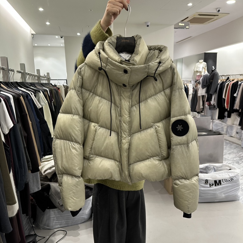 DIARRA東大門㊣實拍女裝新款休閑真品25秋冬短款羽絨服連帽絨DIARRA短款羽絨服圖色1