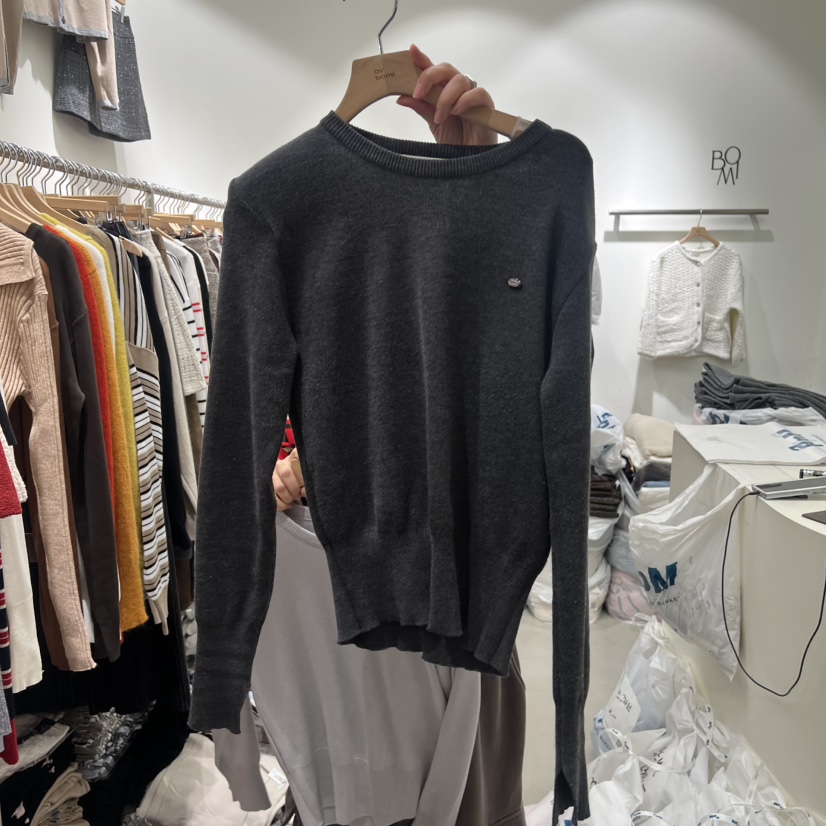 BY BOMI東大門㊣實拍女裝新款熱賣休閑真品時尚針織衫圓領BY BOMI針織衫圖色3