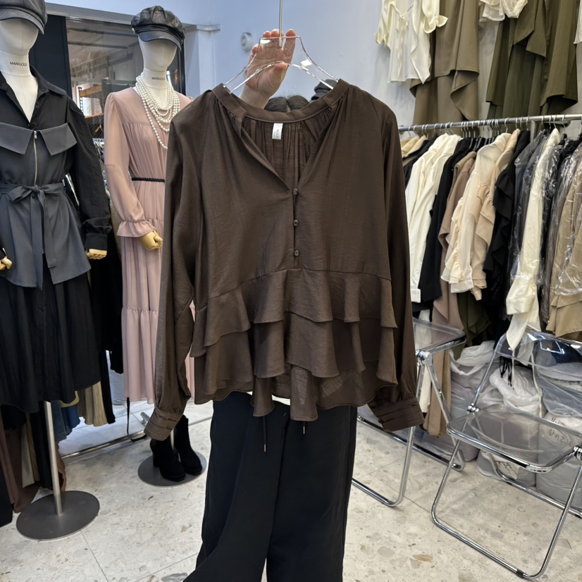 MARIGOLD東大門㊣代購女裝新款人氣推薦職業熱賣襯衫蕾絲衫MARIGOLD襯衫/蕾絲衫圖色2