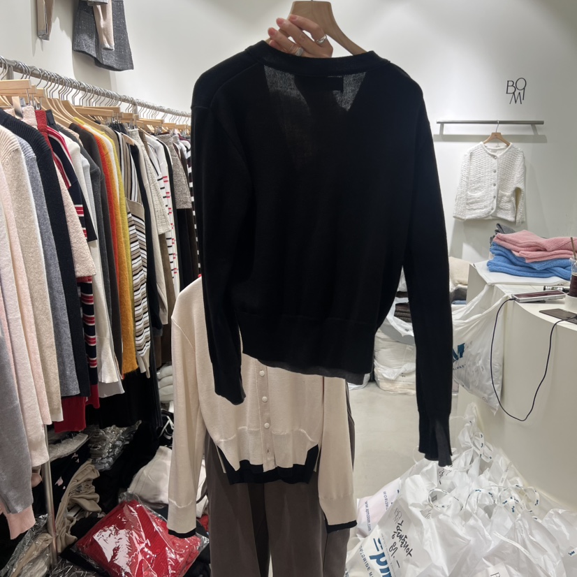 BY BOMI東大門㊣實拍女士新品熱賣推薦時尚針織衫雙排扣開衫BY BOMI針織衫
