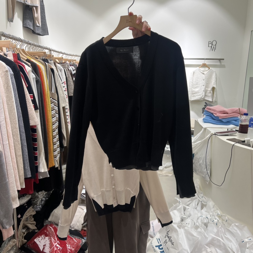 BY BOMI東大門㊣實拍女士新品熱賣推薦時尚針織衫雙排扣開衫BY BOMI針織衫圖色2