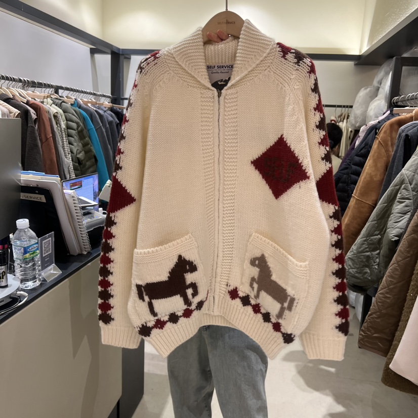 SELF SERVICE東大門㊣代購女裝新款人氣真品時尚熱賣毛衣拉鏈SELF SERVICE毛衣