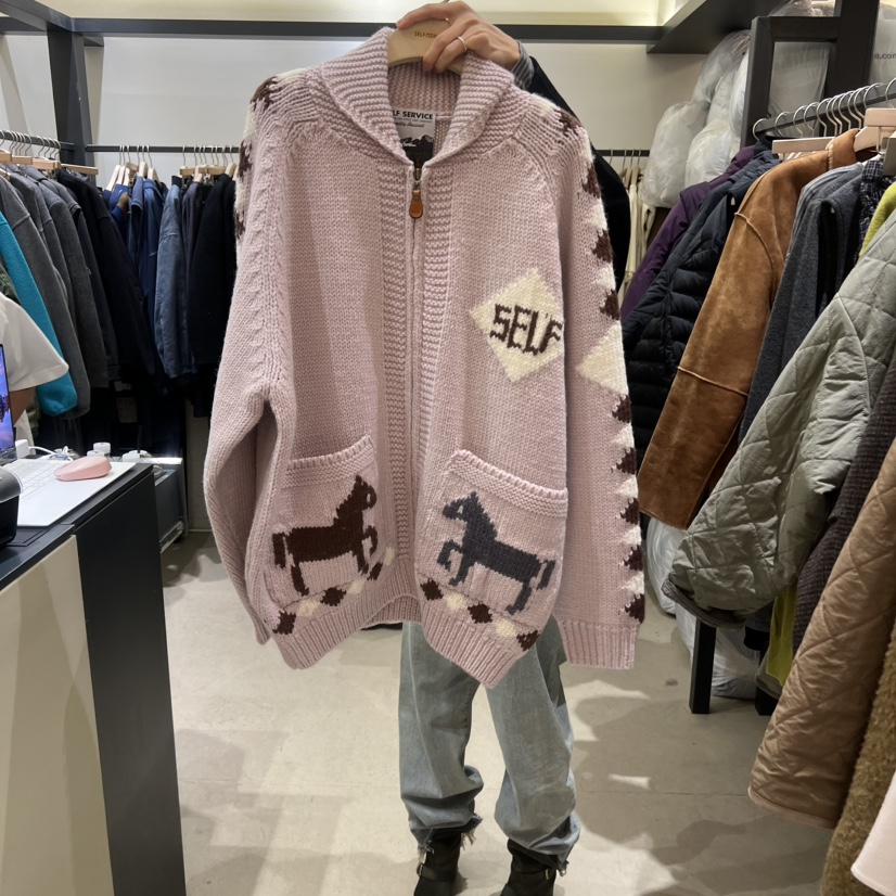 SELF SERVICE東大門㊣代購女裝新款人氣真品時尚熱賣毛衣拉鏈SELF SERVICE毛衣圖色2