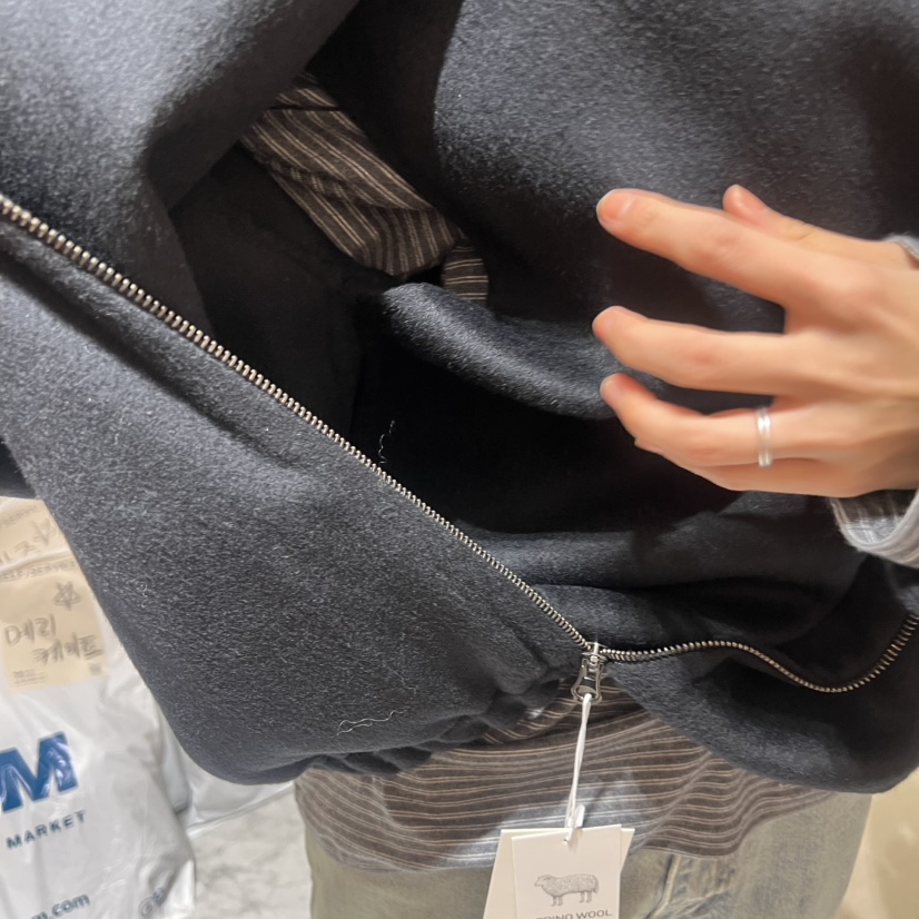 SELF SERVICE韓國代購㊣女裝新款熱賣真品推薦短款大衣假兩件SELF SERVICE短款大衣