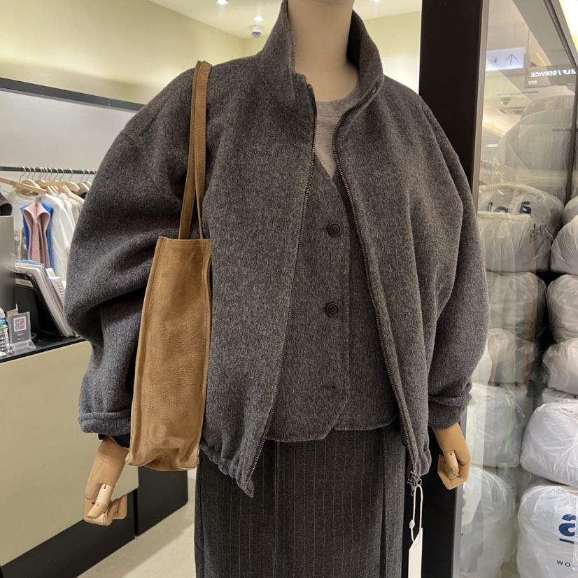 SELF SERVICE韓國代購㊣女裝新款熱賣真品推薦短款大衣假兩件SELF SERVICE短款大衣圖色2