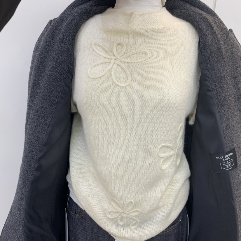 BETTER韓國直郵㊣女裝新品休閑人氣25秋冬職業熱賣針織衫花朵BETTER針織衫圖色3