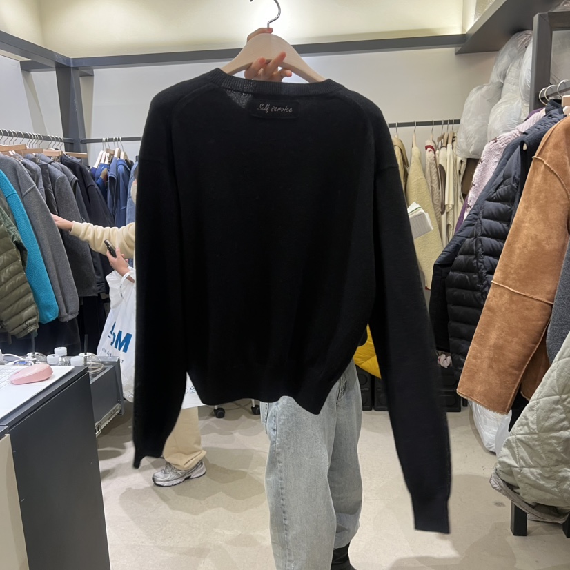 SELF SERVICE韓國直郵㊣女裝新款時尚25秋冬真品針織衫繡花SELF SERVICE針織衫