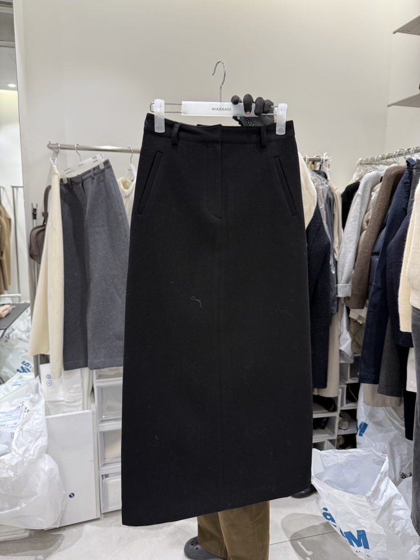 WOOD SAGE韓國直郵㊣女士新款熱賣推薦25秋冬職業長裙長款WOOD SAGE長裙圖色3