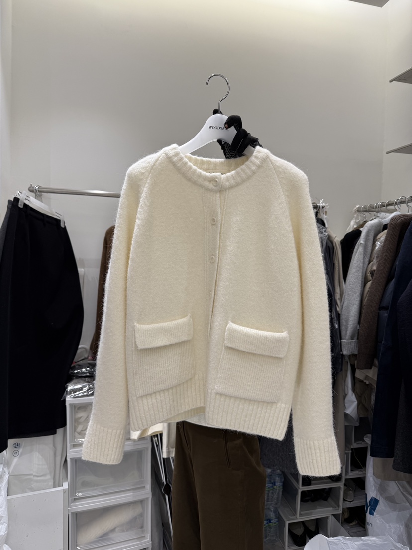 WOOD SAGE東大門㊣直郵女裝新品休閑職業人氣針織衫口袋開衫WOOD SAGE針織衫圖色1