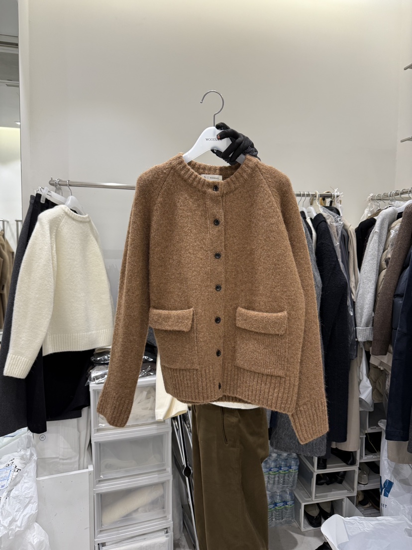 WOOD SAGE東大門㊣直郵女裝新品休閑職業人氣針織衫口袋開衫WOOD SAGE針織衫圖色2