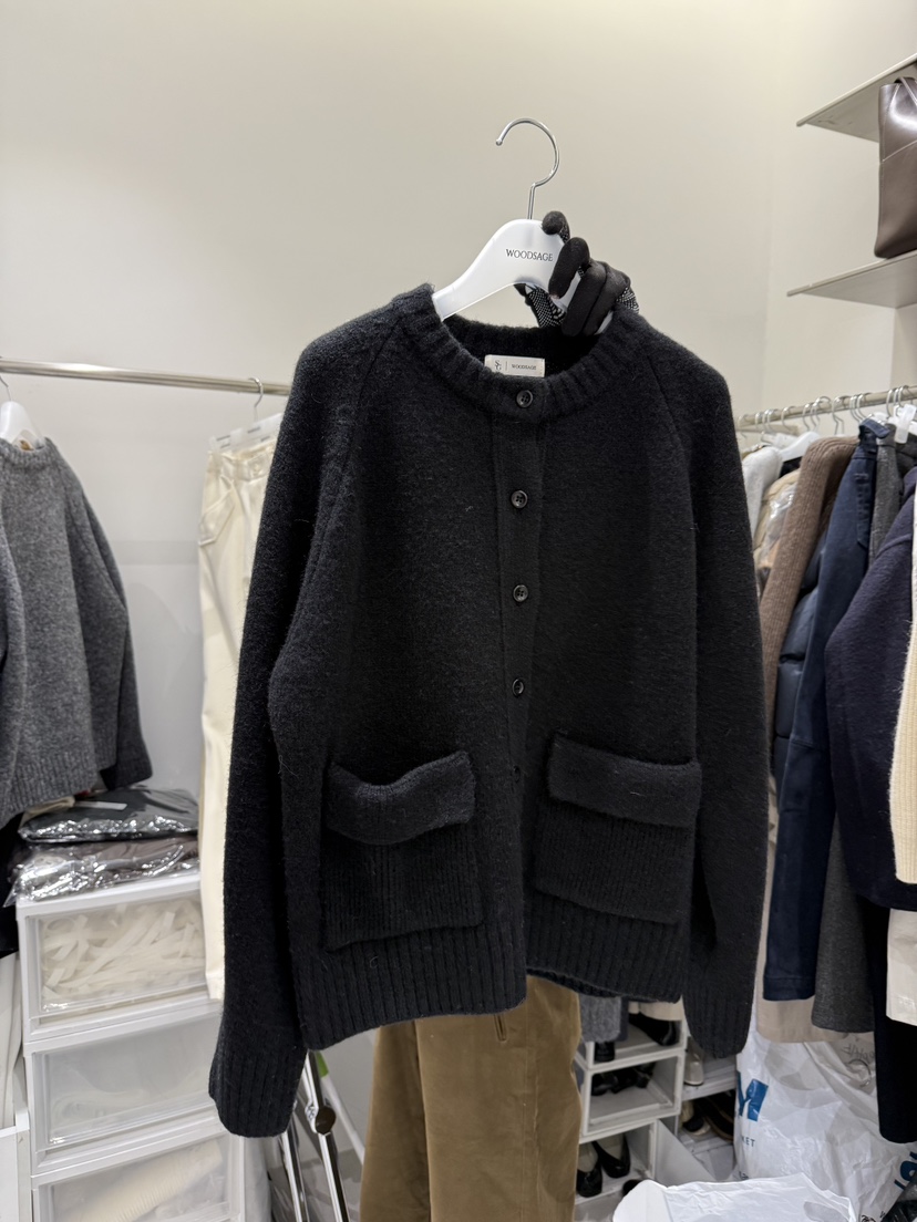 WOOD SAGE東大門㊣直郵女裝新品休閑職業人氣針織衫口袋開衫WOOD SAGE針織衫圖色4