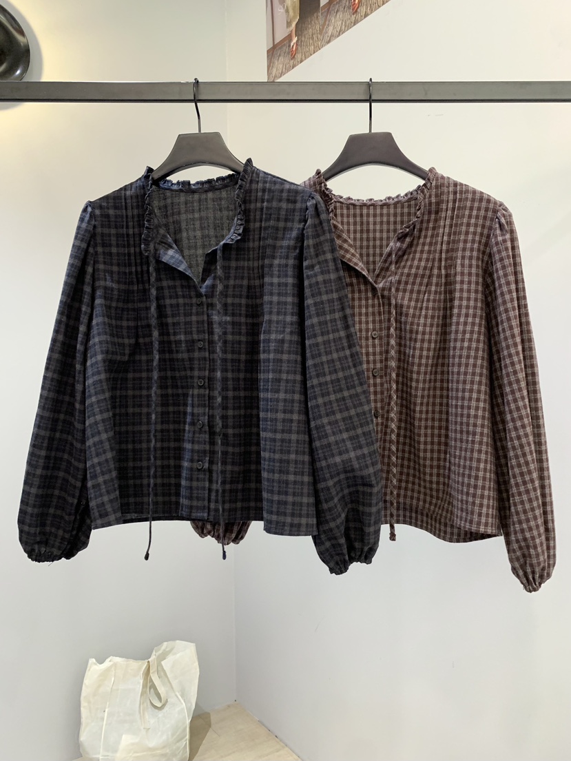 SOFTNESS東大門㊣代購女士新品職業真品25秋冬襯衫蕾絲衫格紋Softness/Cosmic襯衫/蕾絲衫