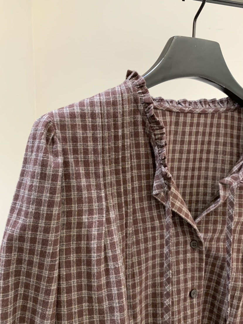 SOFTNESS東大門㊣代購女士新品職業真品25秋冬襯衫蕾絲衫格紋Softness/Cosmic襯衫/蕾絲衫