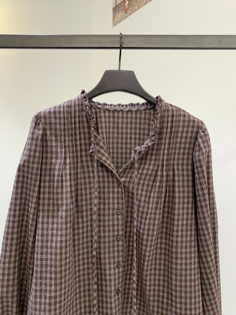 SOFTNESS東大門㊣代購女士新品職業真品25秋冬襯衫蕾絲衫格紋Softness/Cosmic襯衫/蕾絲衫