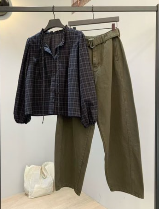 SOFTNESS東大門㊣代購女士新品職業真品25秋冬襯衫蕾絲衫格紋Softness/Cosmic襯衫/蕾絲衫