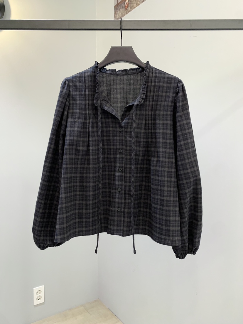 SOFTNESS東大門㊣代購女士新品職業真品25秋冬襯衫蕾絲衫格紋Softness/Cosmic襯衫/蕾絲衫圖色1