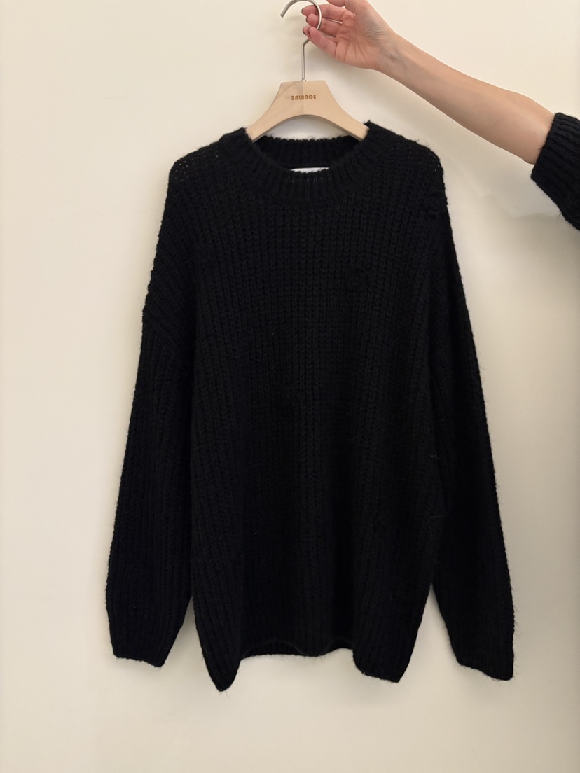 BALANCE韓國代購㊣女裝新款真品人氣時尚25秋冬針織衫花朵寬松BALANCE針織衫圖色4