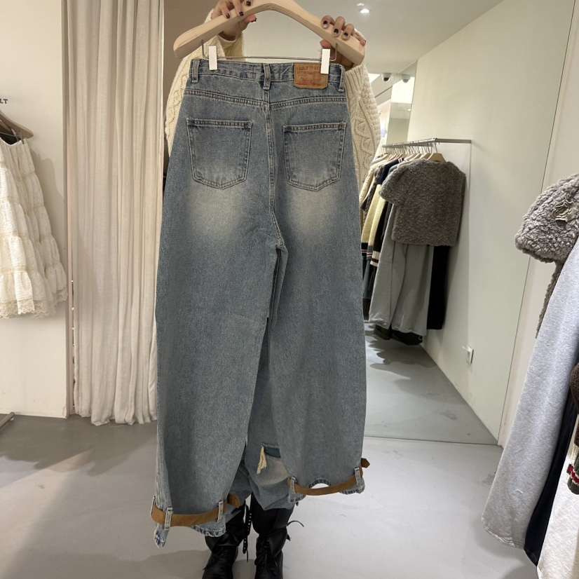 VAULT東大門㊣直郵女裝新款推薦時尚休閑25秋冬真品職業牛仔褲VAULT牛仔褲