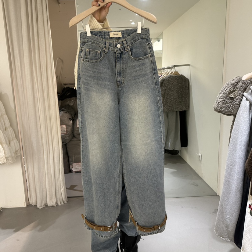 VAULT東大門㊣直郵女裝新款推薦時尚休閑25秋冬真品職業牛仔褲VAULT牛仔褲圖色1