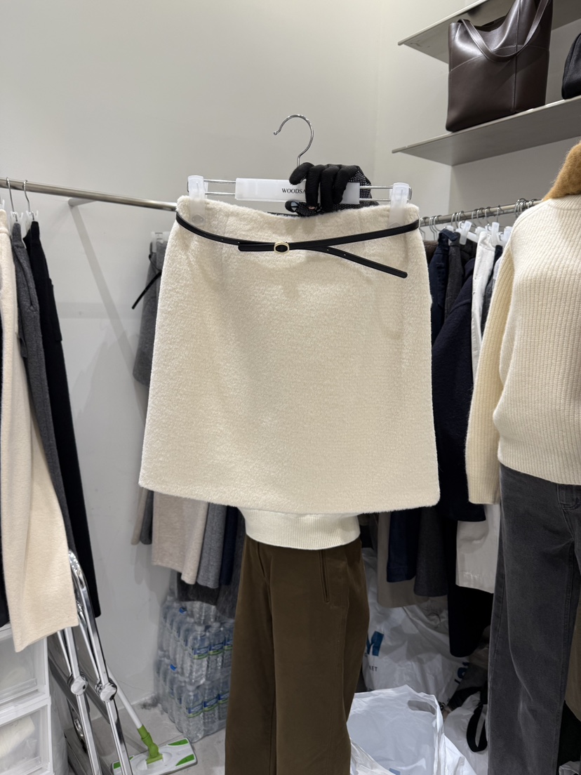 WOOD SAGE韓國直郵㊣女裝新品人氣25秋冬真品短裙不含腰帶WOOD SAGE短裙圖色1