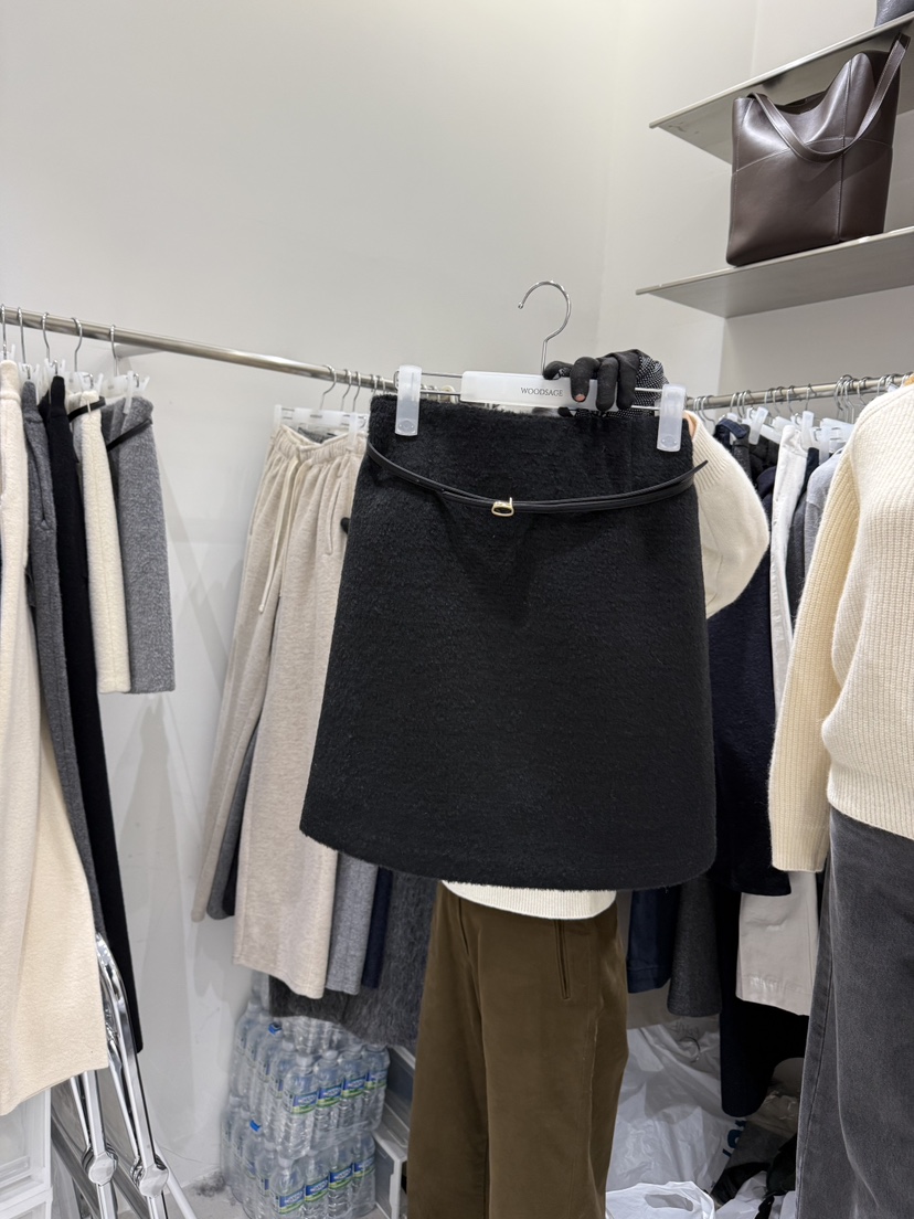 WOOD SAGE韓國直郵㊣女裝新品人氣25秋冬真品短裙不含腰帶WOOD SAGE短裙圖色3