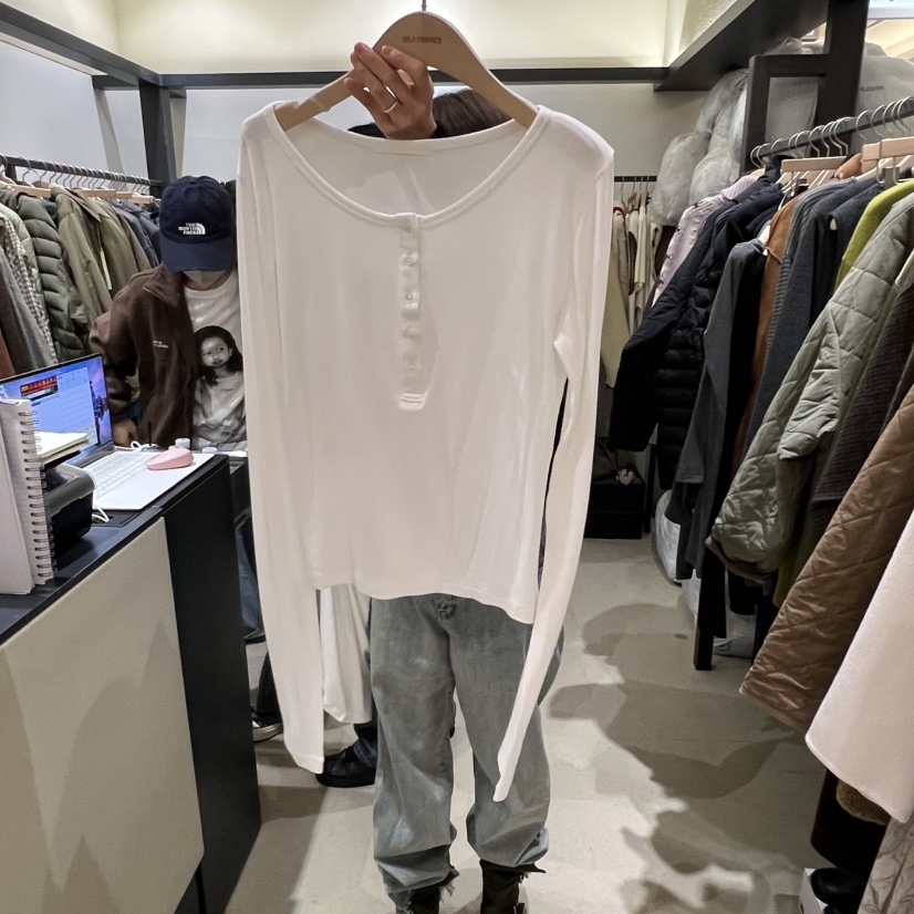 SELF SERVICE韓國代購㊣女士新品人氣職業時尚真品長袖T恤SELF SERVICE長袖T恤圖色3