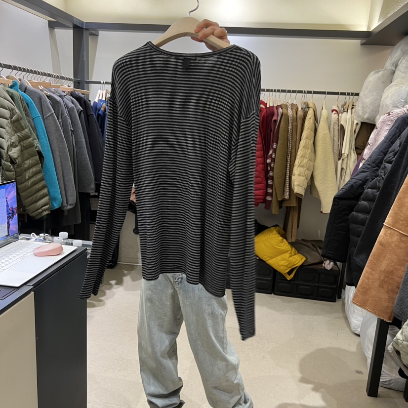 SELF SERVICE東大門㊣實拍女裝新款推薦真品熱賣長袖T恤柔軟SELF SERVICE長袖T恤